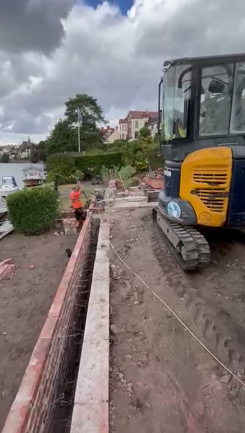 Garden dug out and reduced to formation level with spoil heaped to one side