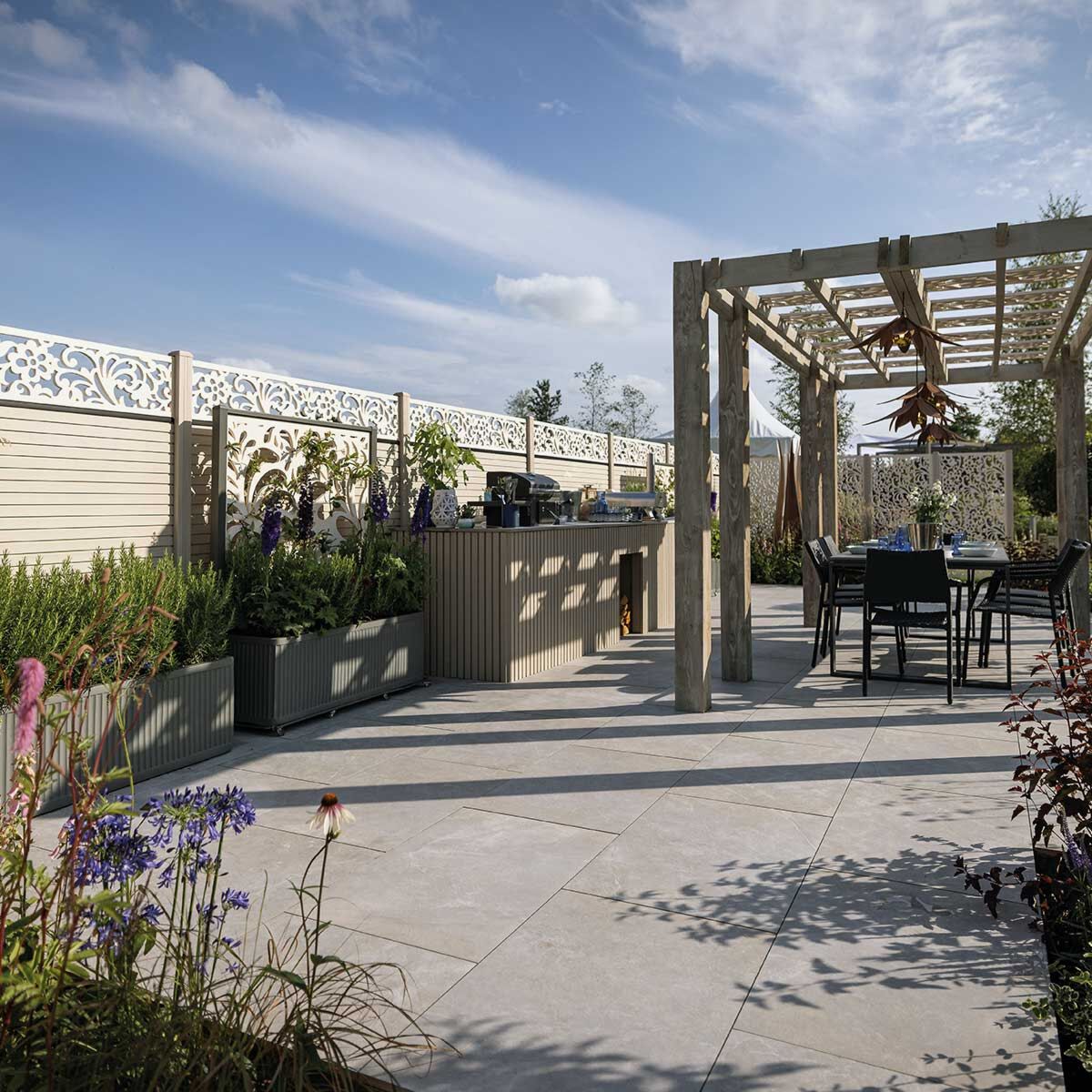 Amalfi Gris - Light Grey Porcelain Paving Slabs (900 x 600 x 20 mm)