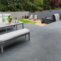 Bourton Anthracite - Dark Grey Patio Porcelain Paving Slabs - 900 x 600 x 20 mm
