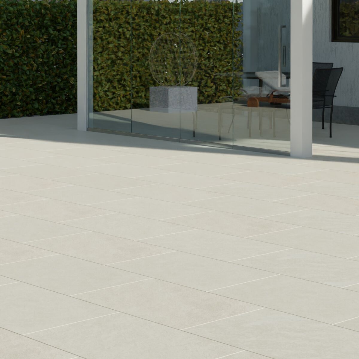 Bourton Cream - Light Buff Patio Porcelain Paving Slabs - 900 x 600 x 20 mm