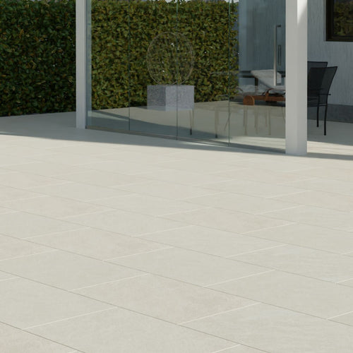 Bourton Cream - Light Buff Patio Porcelain Paving Slabs - 900 x 600 x 20 mm