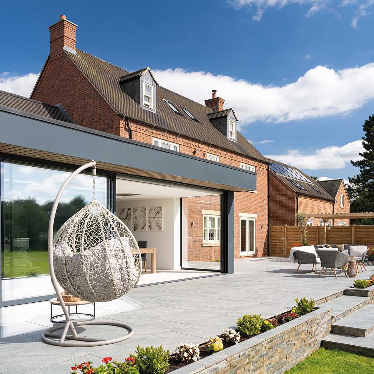 Bourton Steel - Grey Patio Porcelain Paving Slabs - 1200 x 600 x 20 mm