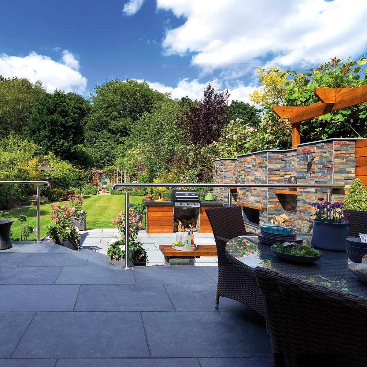 Rio Brazilian Black Slate - Sawn Paving Slabs