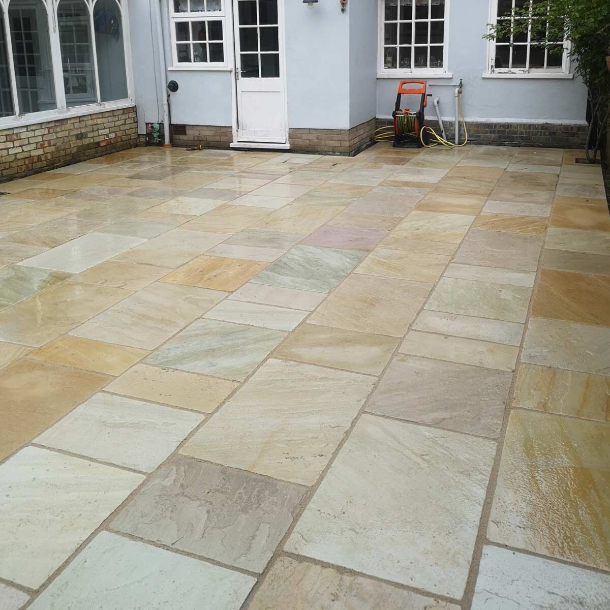 900 x 600 mm Buff - Riven Indian Sandstone Paving Slabs