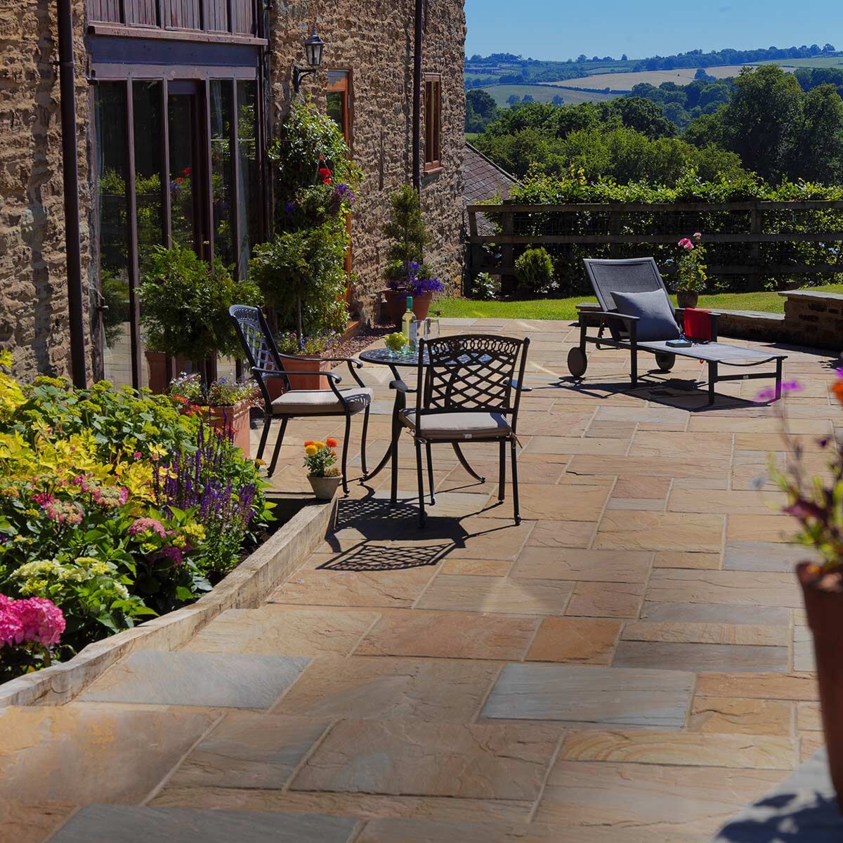 Cloister Flagstones - Tumbled Sandstone Paving - Tudor Antique - Stone Paving Slabs