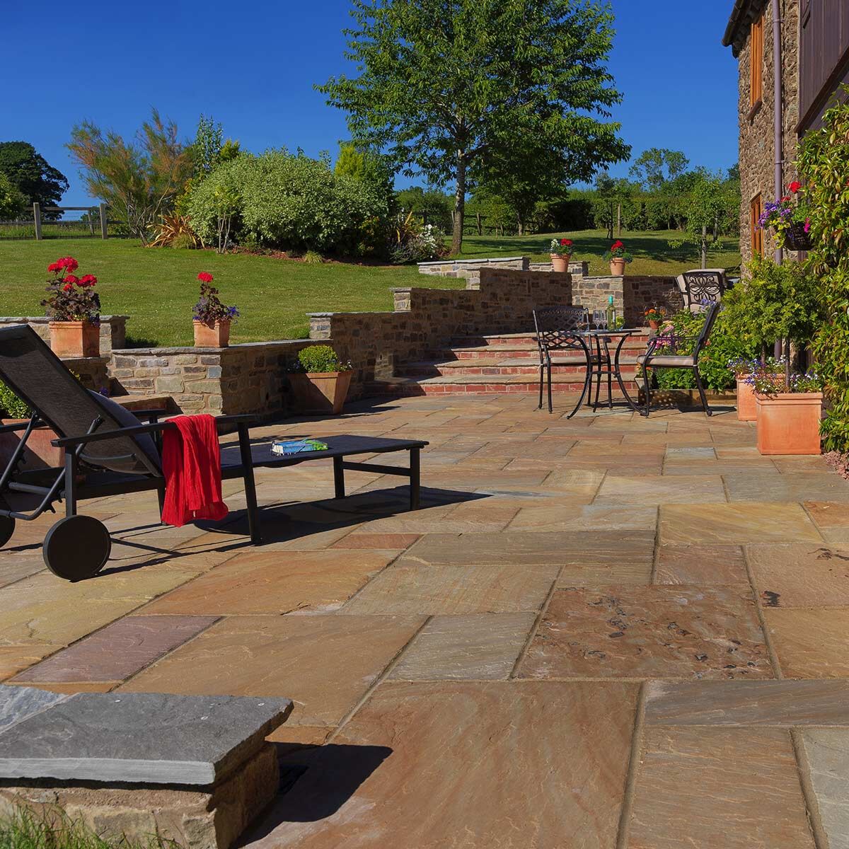 Cloister Flagstones - Tumbled Sandstone Paving - Tudor Antique - Stone Paving Slabs