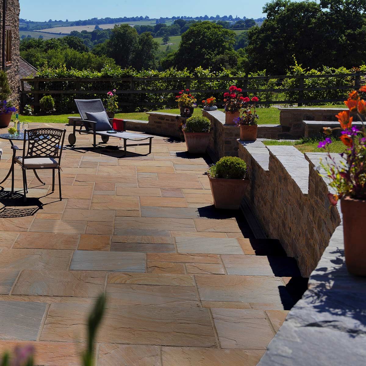 Cloister Flagstones - Tumbled Sandstone Paving - Tudor Antique - Stone Paving Slabs