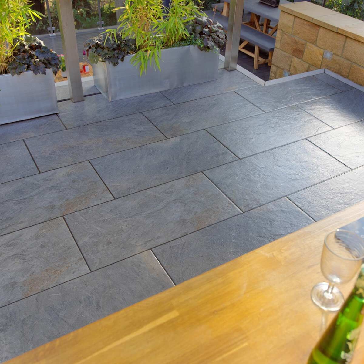 Dolomite Dark - Porcelain Paving Slabs (1000 x 500 mm)