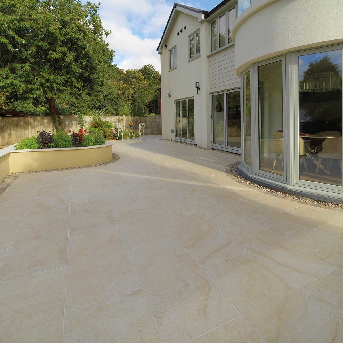 Dolomite French Limestone - Porcelain Paving Slabs (1000 x 500 mm)