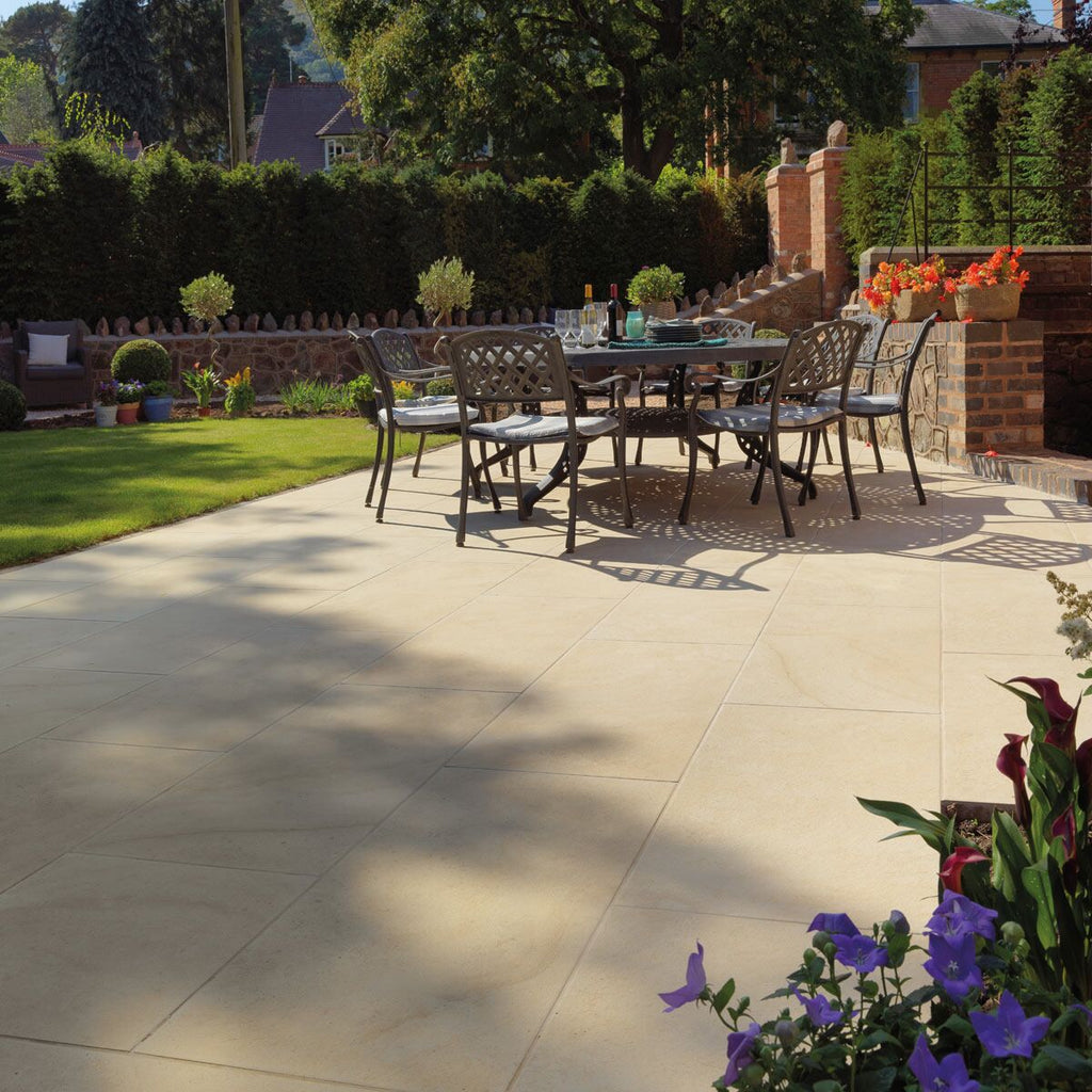 Dolomite French Limestone - Porcelain Paving Slabs (1000 x 500 mm)