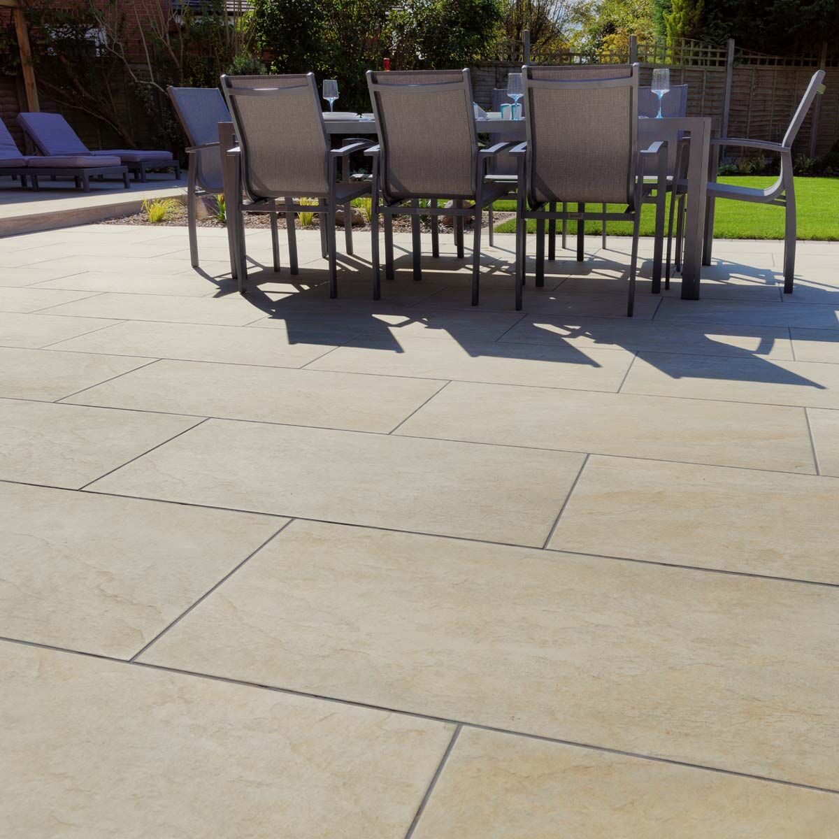 Dolomite French Limestone - Porcelain Paving Slabs (1000 x 500 mm)