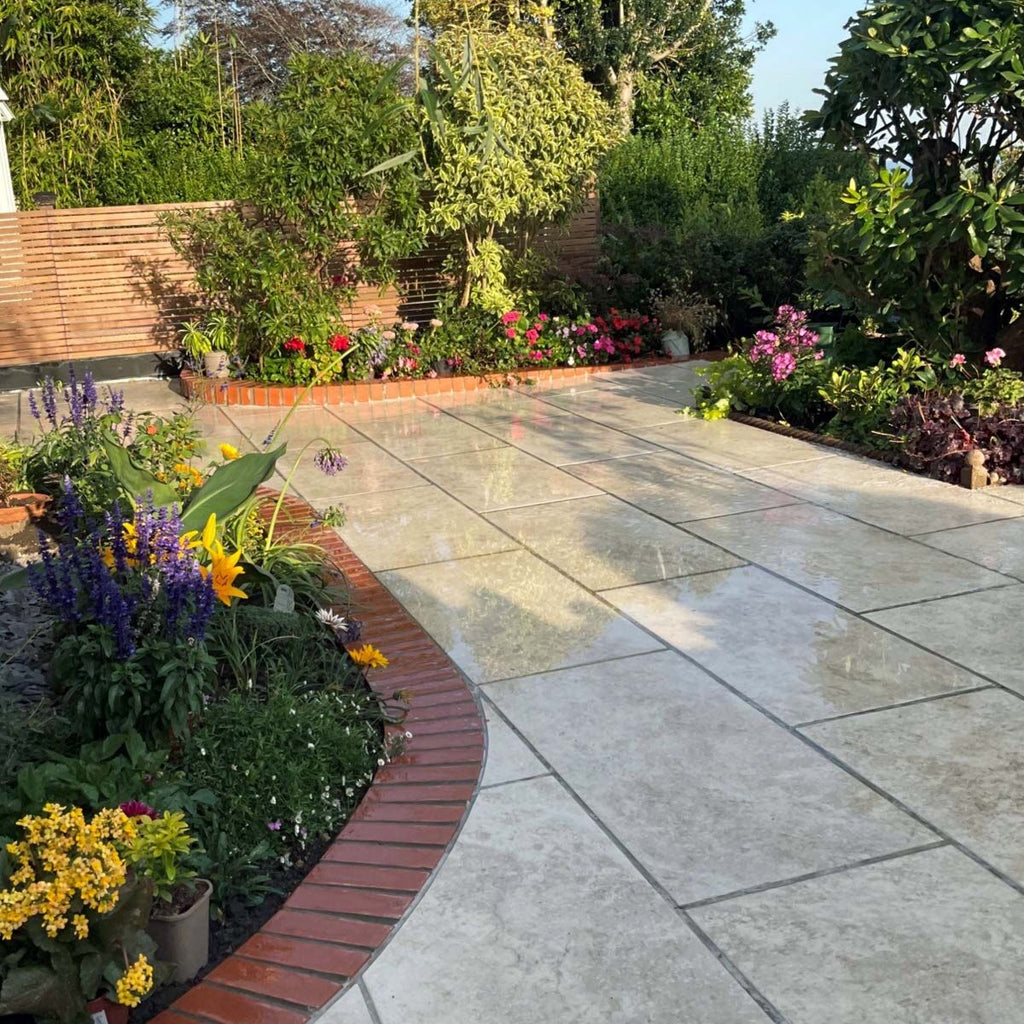 Dolomite Travertine - Porcelain Paving Slabs (1000 x 500 mm)