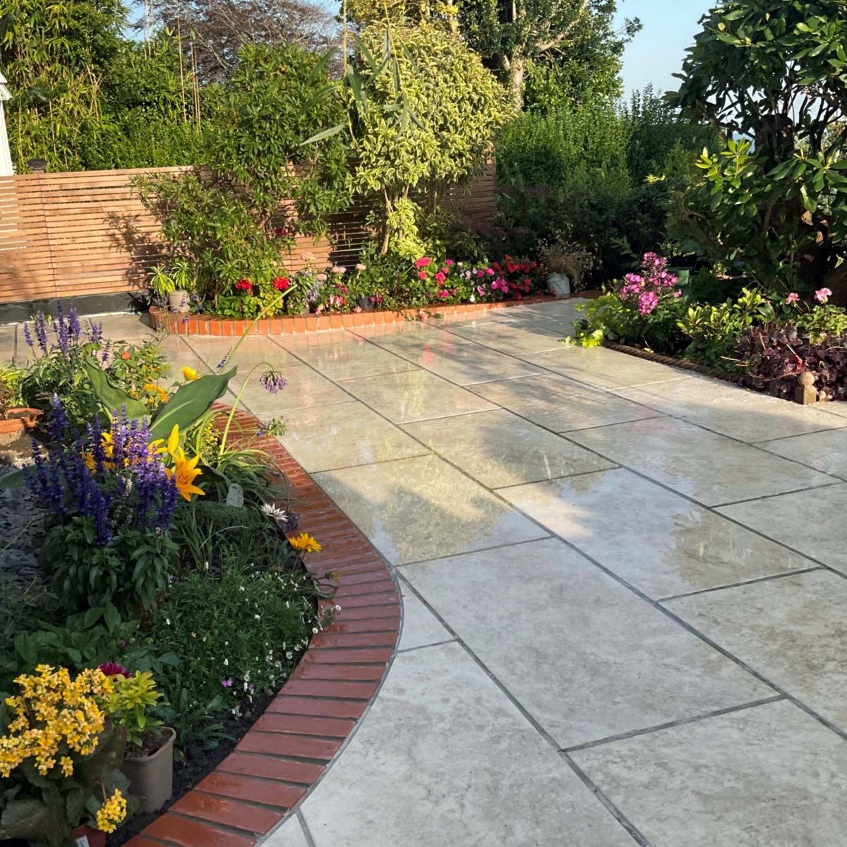 Dolomite Travertine - Porcelain Paving Slabs (1000 x 500 mm)