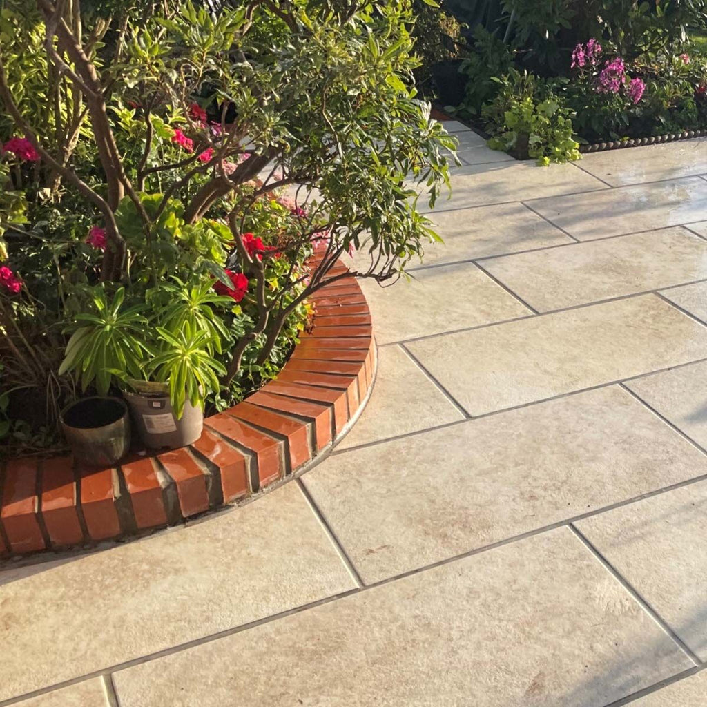 Dolomite Travertine - Porcelain Paving Slabs (1000 x 500 mm)