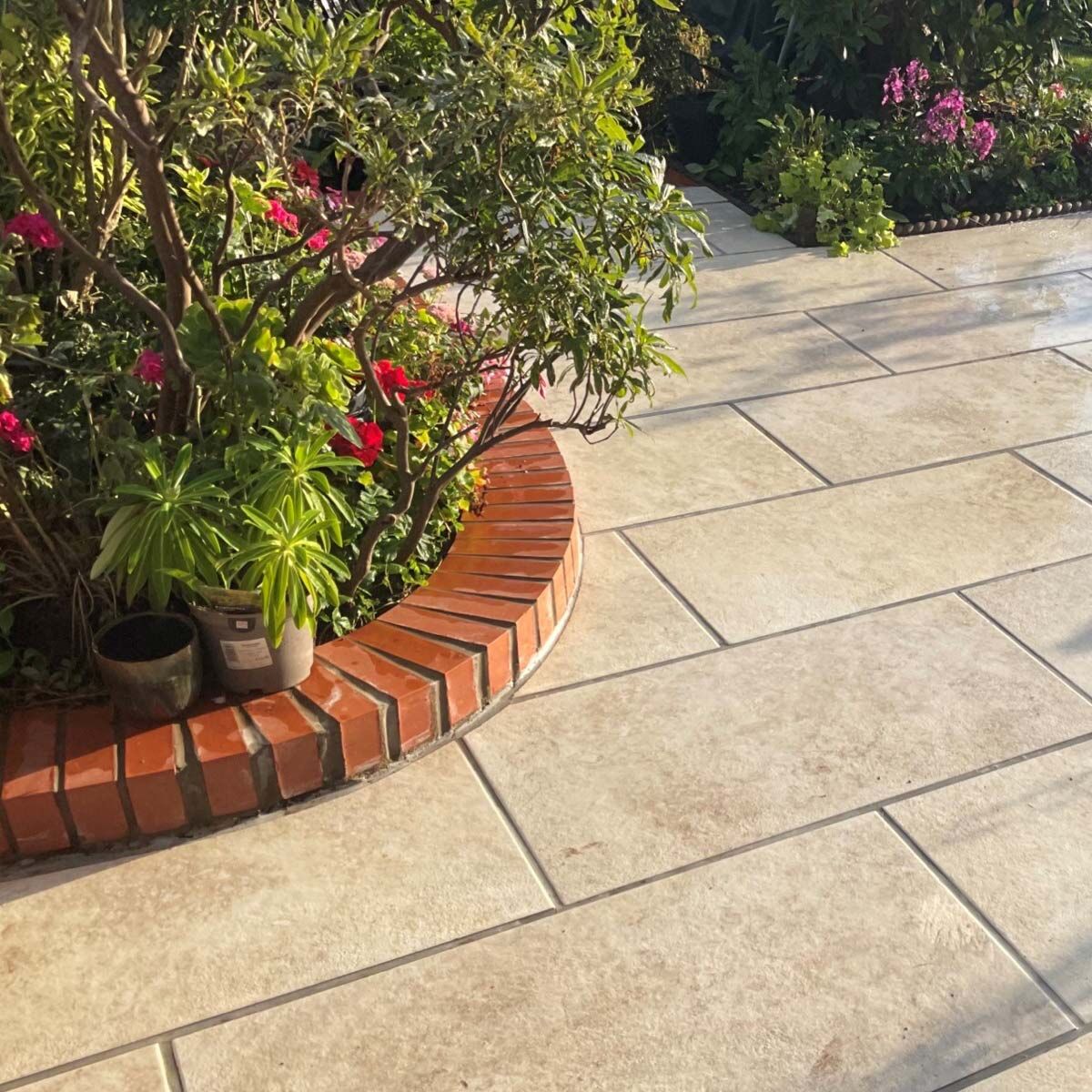 Dolomite Travertine - Porcelain Paving Slabs (1000 x 500 mm)