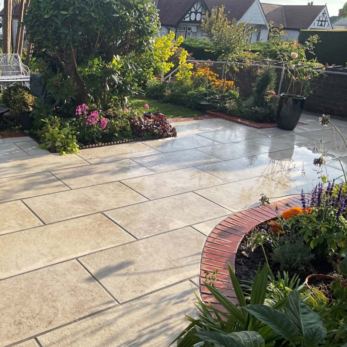 Dolomite Travertine - Porcelain Paving Slabs (1000 x 500 mm)