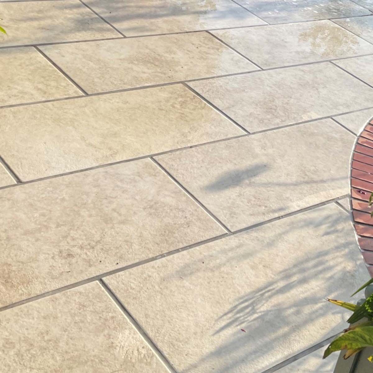 Dolomite Travertine - Porcelain Paving Slabs (1000 x 500 mm)