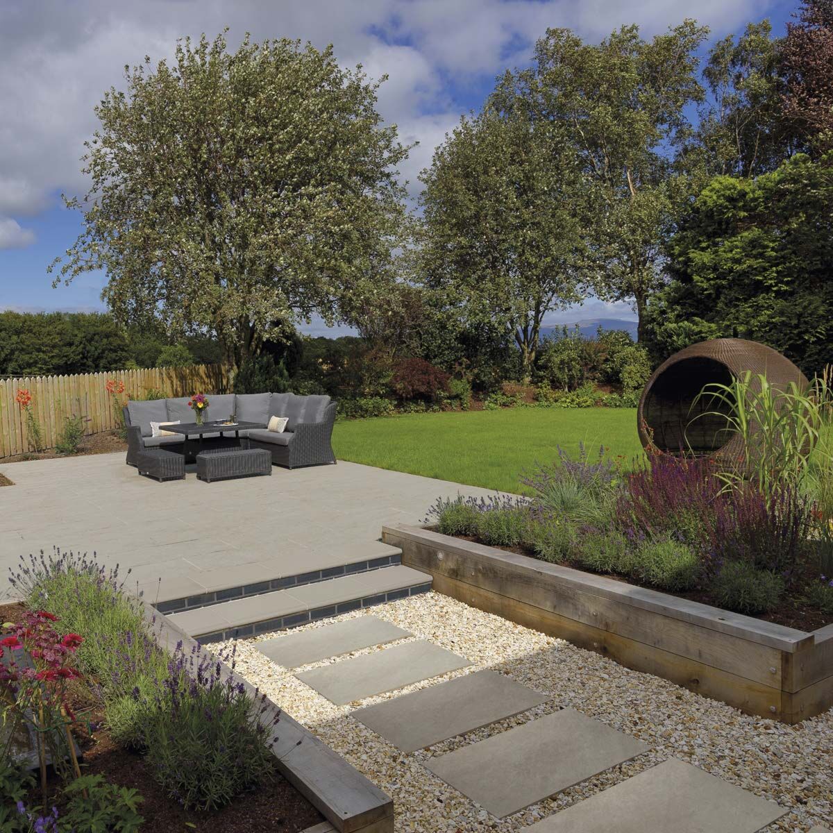 Evo White - Porcelain Paving Slabs 900 x 600 mm - Outdoor Patio Tiles