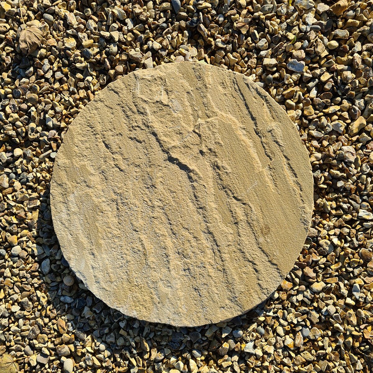 Golden Fossil Sandstone Circle Paver (600 mm Diameter) - Round Stone Base (5 Circle Pieces)