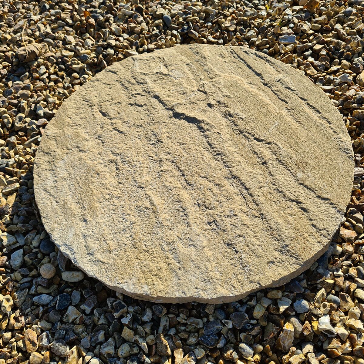 Golden Fossil Sandstone Circle Paver (600 mm Diameter) - Round Stone Base (5 Circle Pieces)