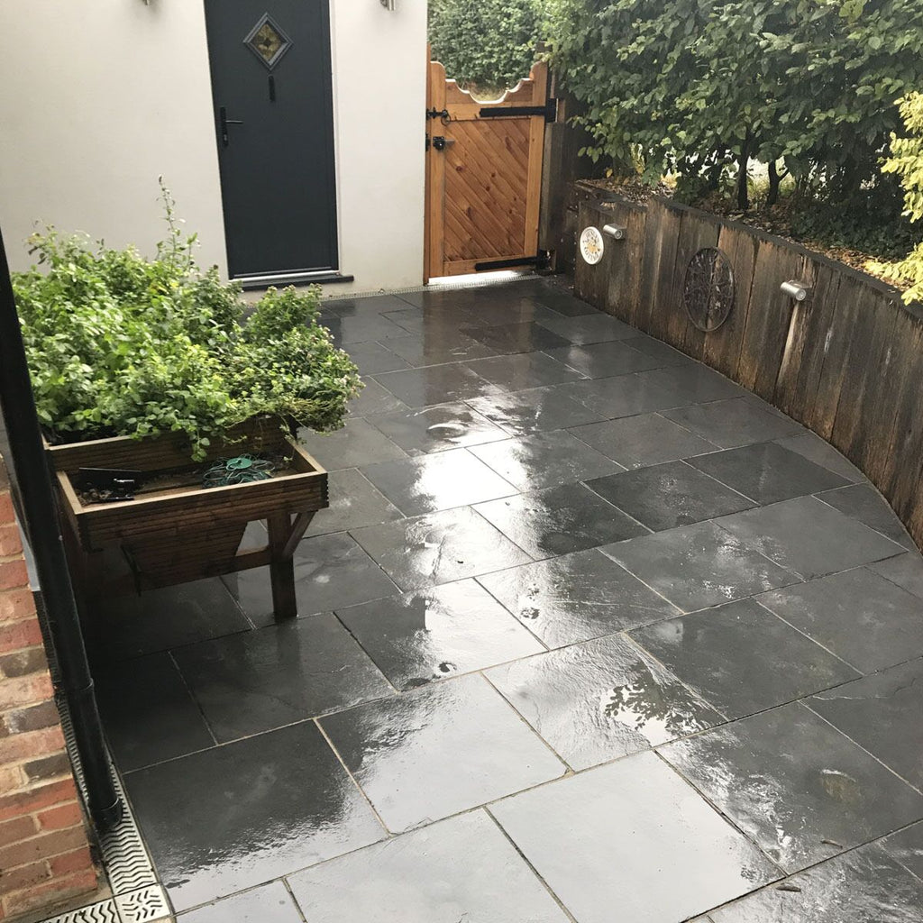 Kadapha Black Limestone (Sawn) 600 x 600 mm Patio Paving Slabs