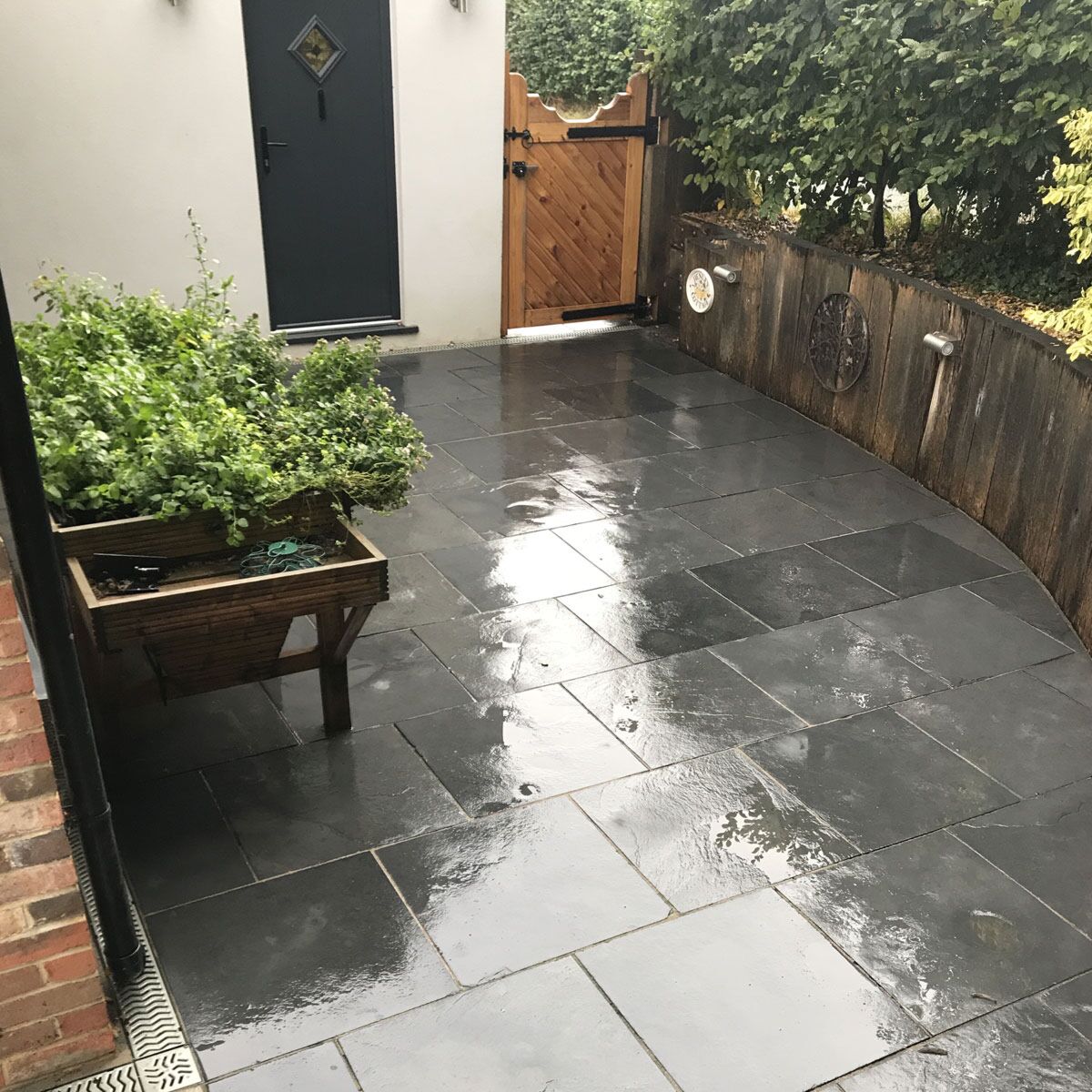 Kadapha Black Limestone (Sawn) 600 x 600 mm Patio Paving Slabs