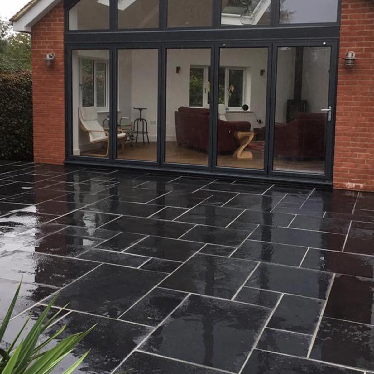 Kota Black Limestone - Sawn & Colour Sealed Paving Slabs