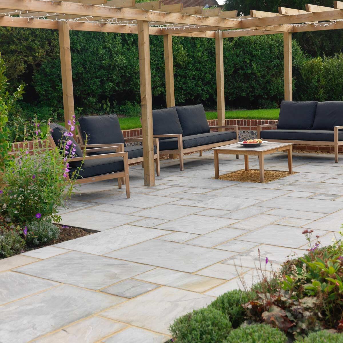 Kandla Light Grey (20 mm Calibrated) - Riven Indian Sandstone Patio Paving Slabs