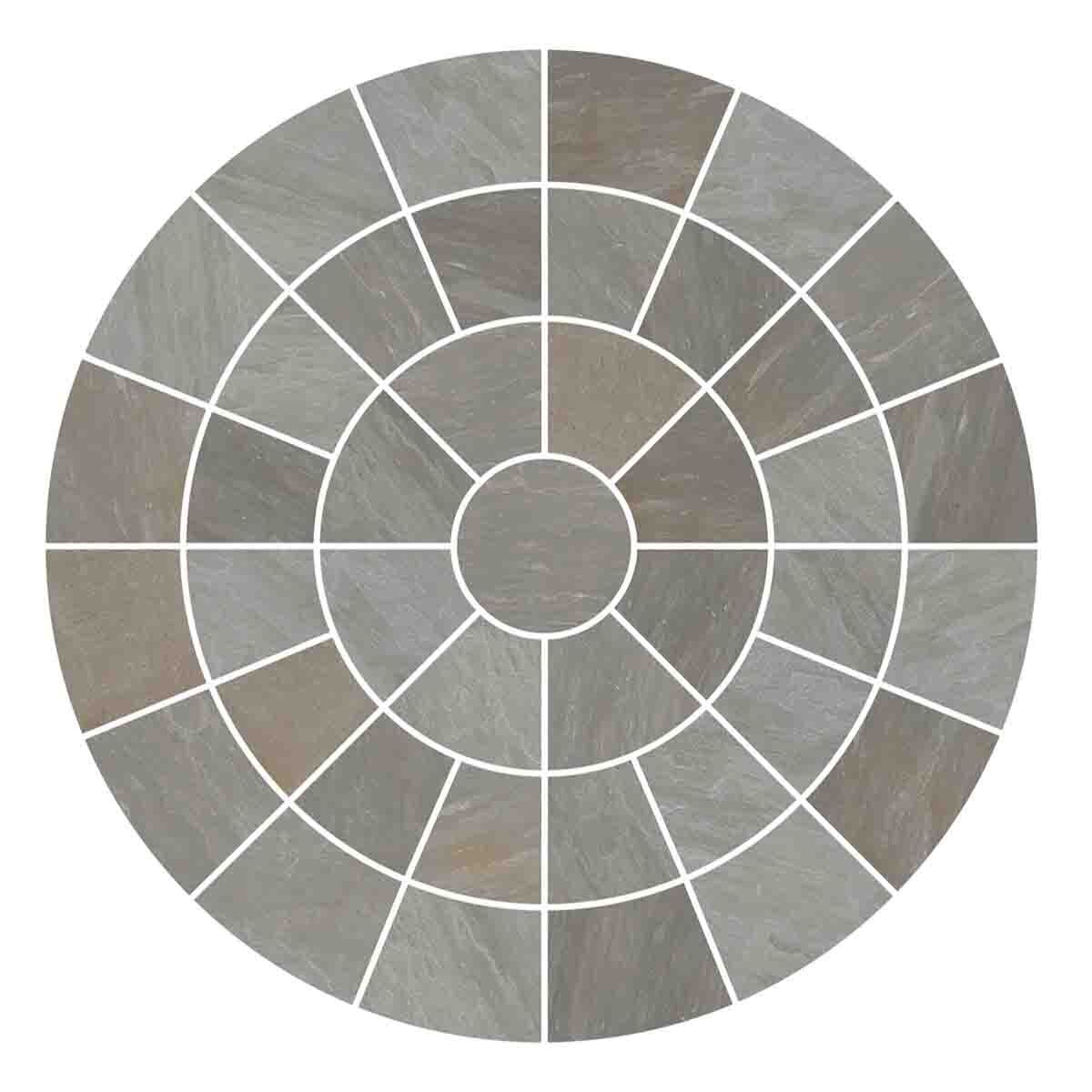 Light Grey Sandstone Paving Circle