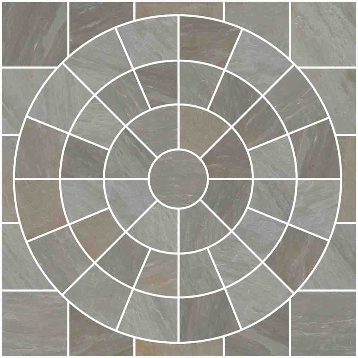Light Grey Sandstone Paving Circle