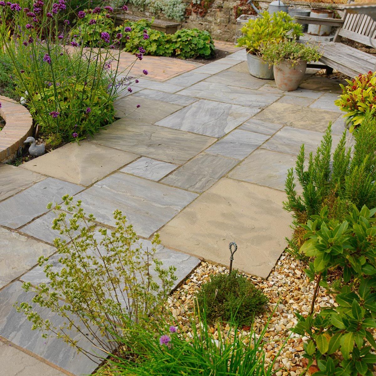 Old Black - Riven Indian Sandstone Paving Slabs Classic Indian Sandstone
