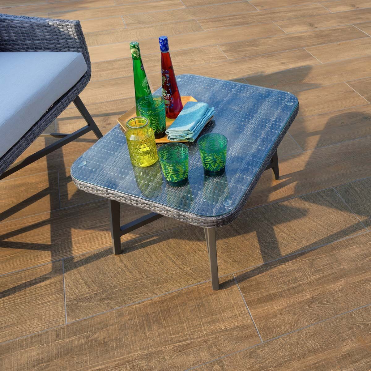 Deckwood Coco - Wood-Effect Porcelain Plank Paving Slabs (1200 x 295 mm)