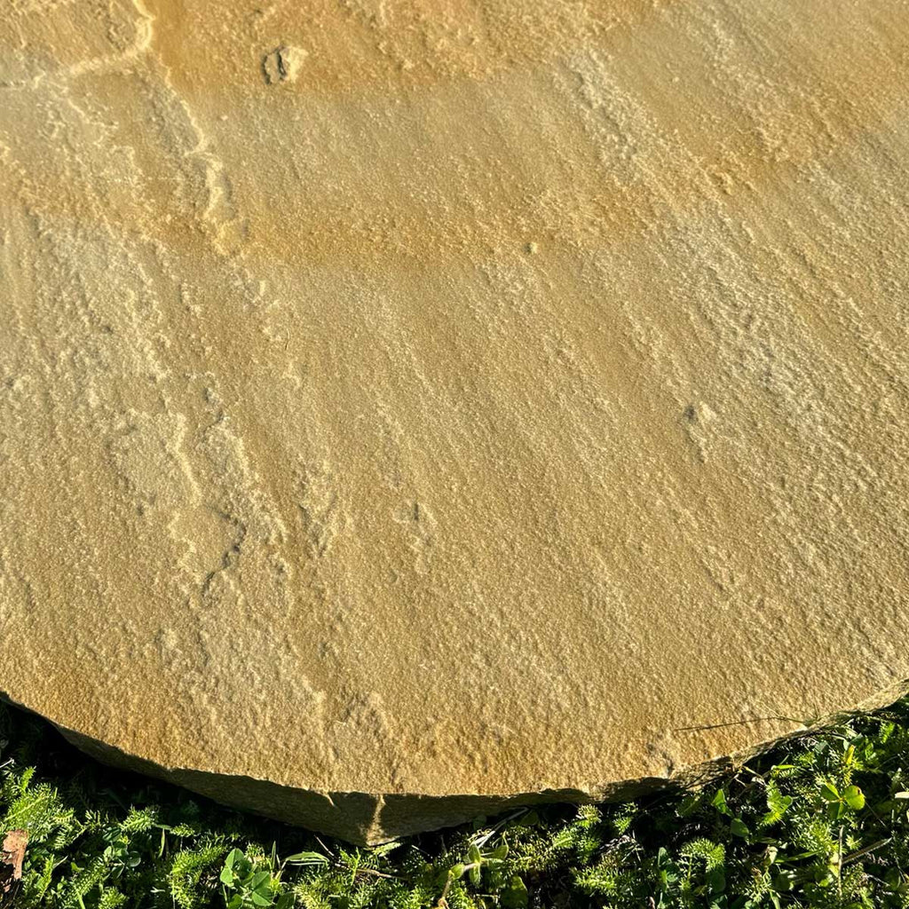 Buff Riven Sandstone Circle Paver (600 mm Diameter) - Round Stone Base (8 Circle Pieces)