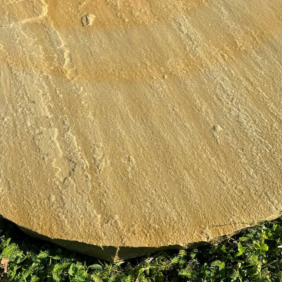 Buff Riven Sandstone Circle Paver (600 mm Diameter) - Round Stone Base (8 Circle Pieces)