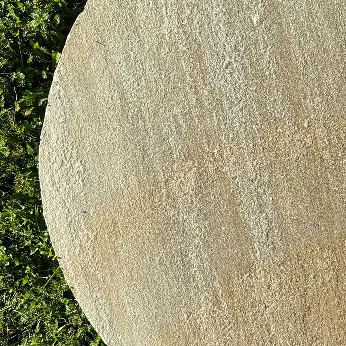 Buff Riven Sandstone Circle Paver (600 mm Diameter) - Round Stone Base (8 Circle Pieces)