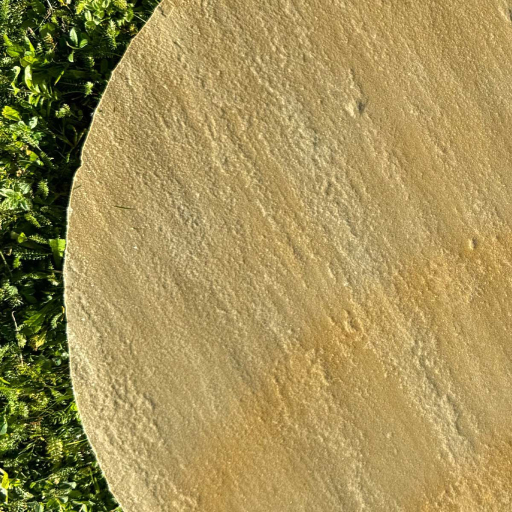 Buff Riven Sandstone Circle Paver (600 mm Diameter) - Round Stone Base (8 Circle Pieces)