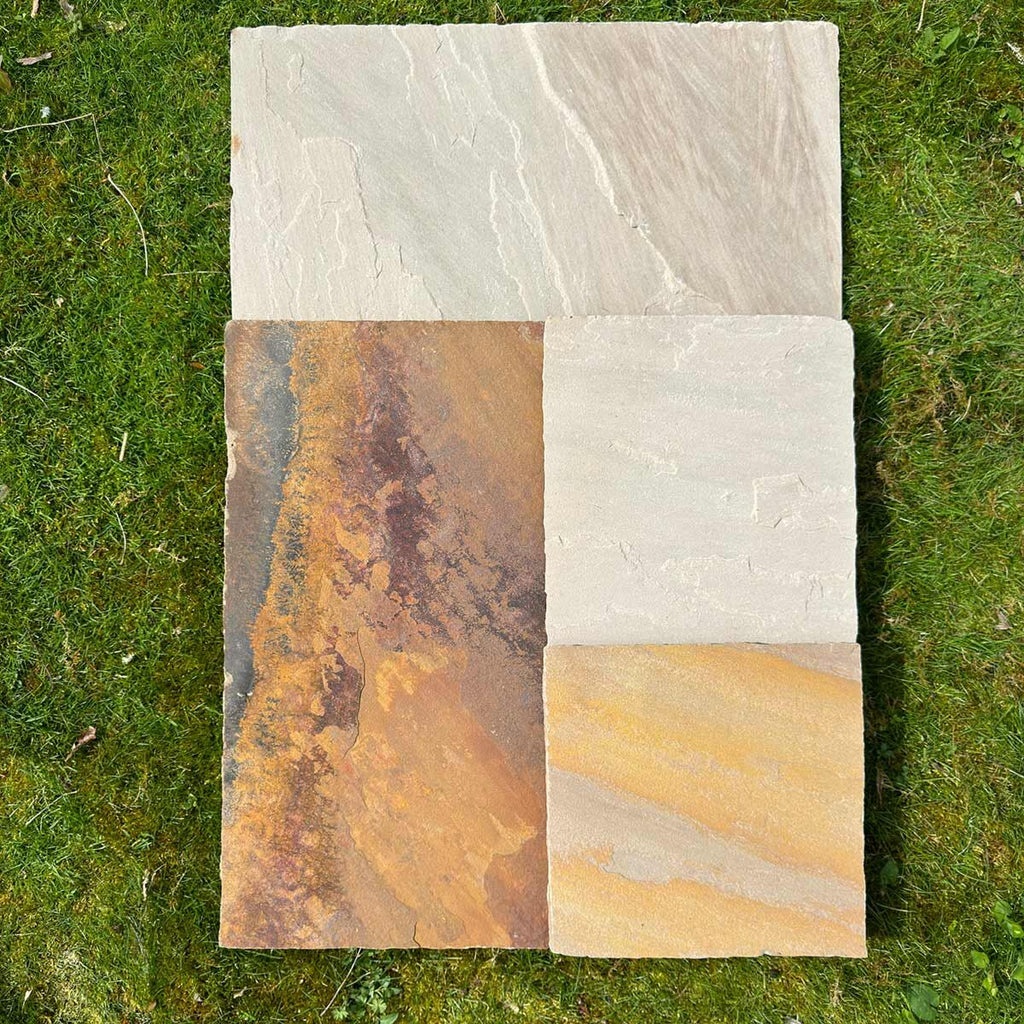 Rustic Blend (18mm Calibrated) - Riven Indian Sandstone Patio Paving Slabs