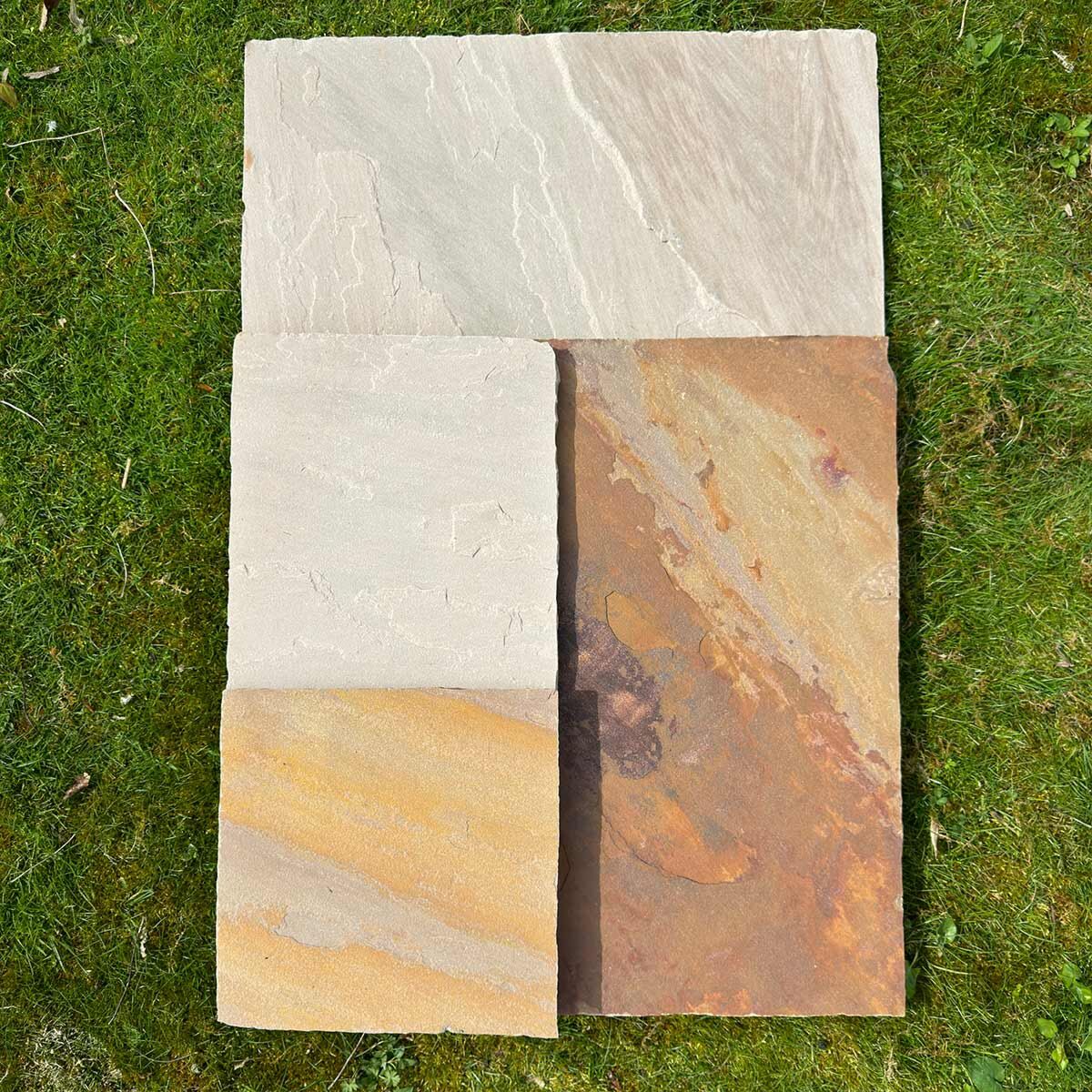 Rustic Blend (18mm Calibrated) - Riven Indian Sandstone Patio Paving Slabs