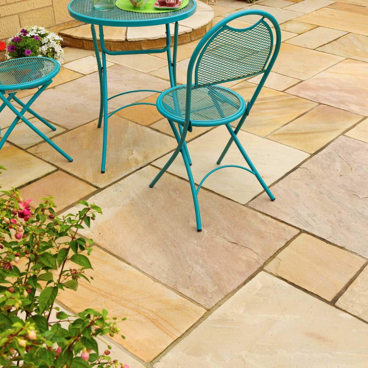 Golden Fossil - Riven Indian Sandstone Paving Slabs Classic Indian Sandstone