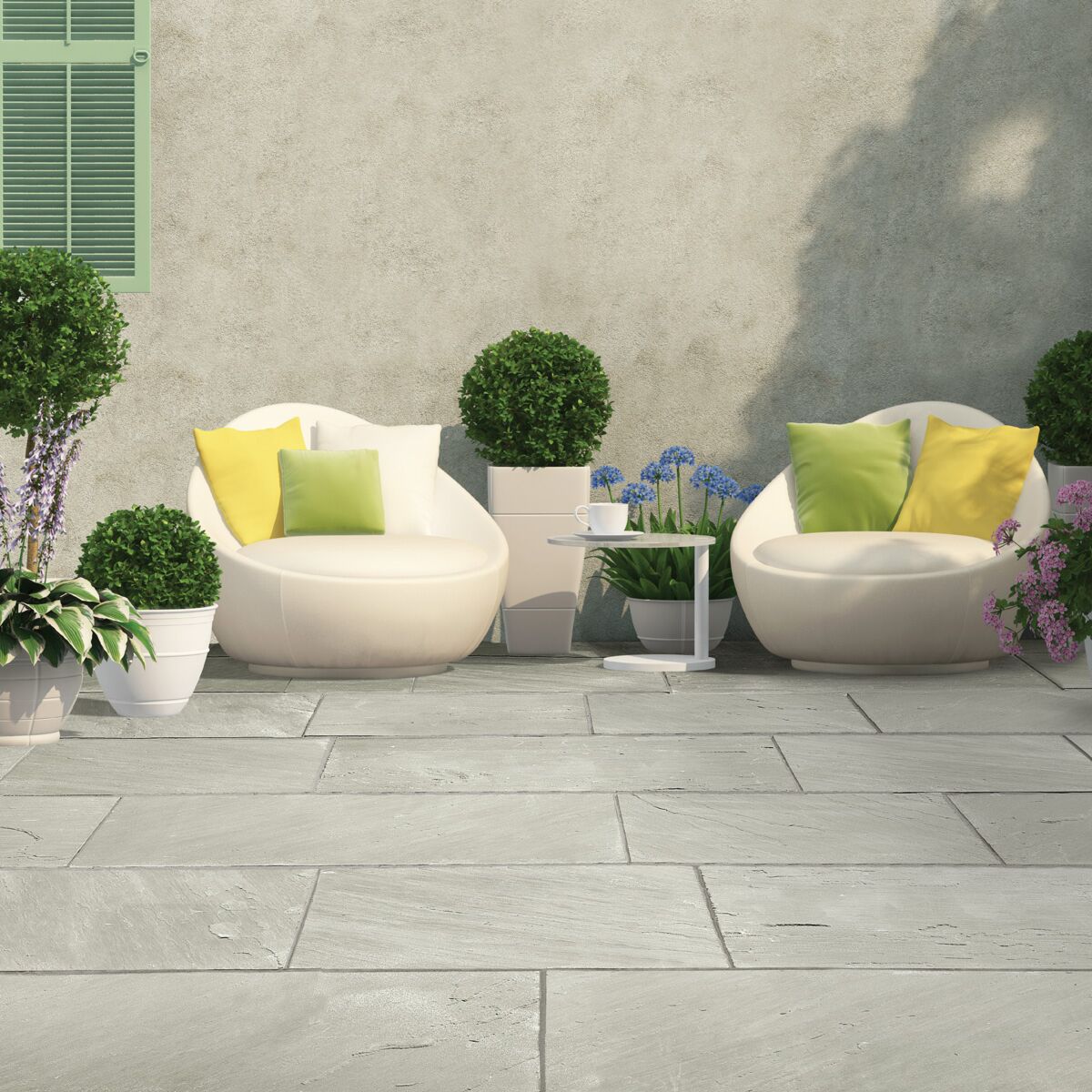 Sawn Ash - Kandla Light Grey 900x 600 mm - Sawn & Riven Indian Sandstone Paving Slabs