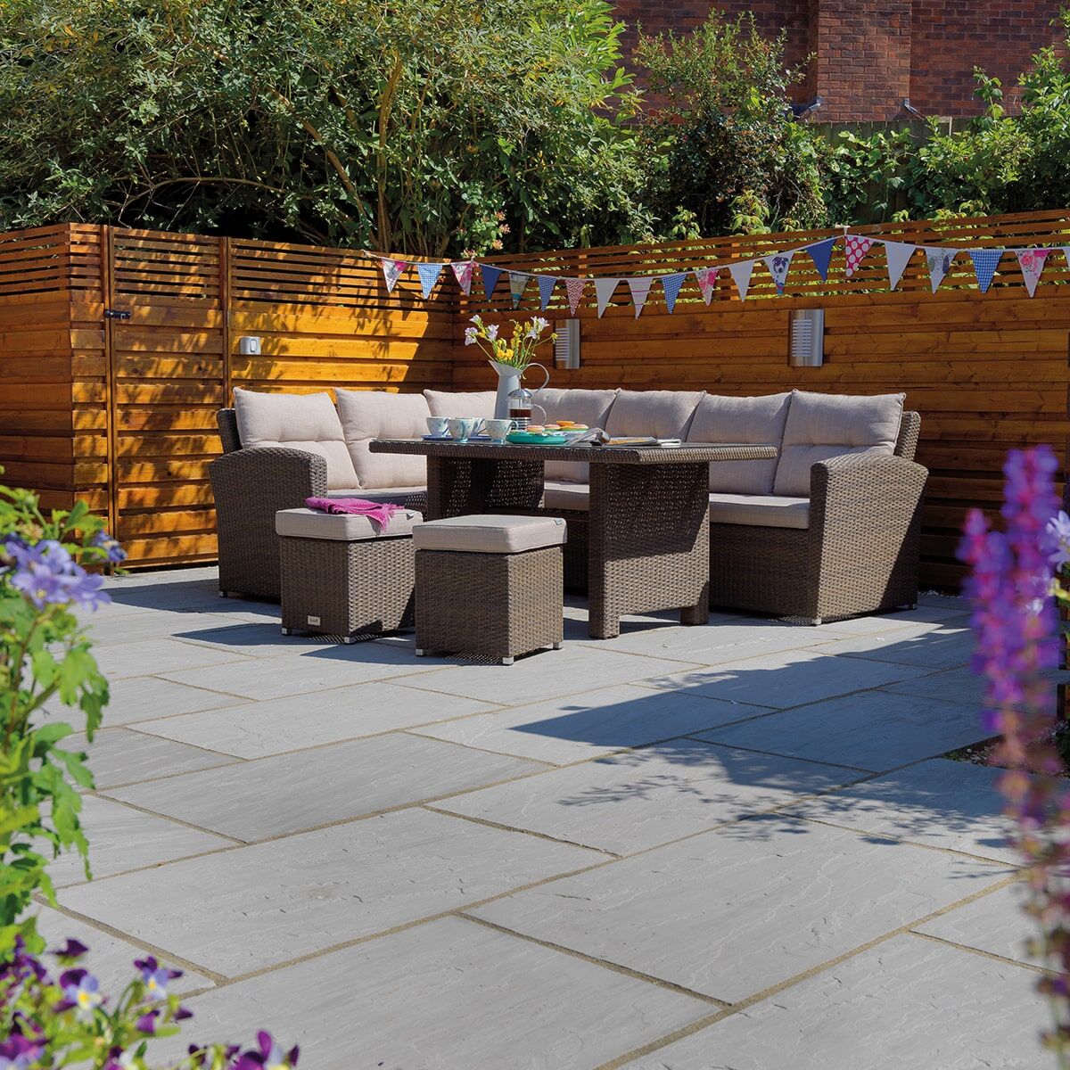 Sawn Ash - Kandla Light Grey 900x 600 mm - Sawn & Riven Indian Sandstone Paving Slabs