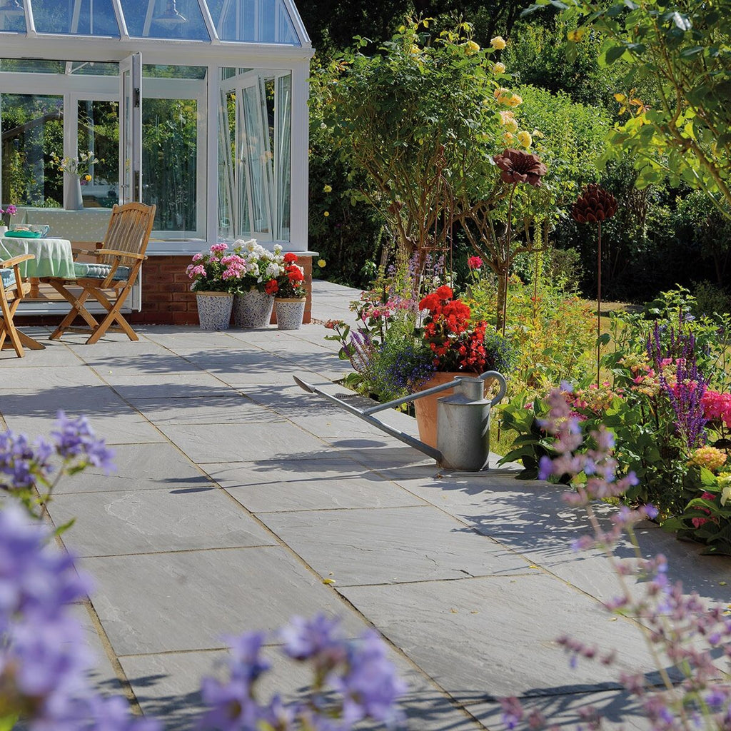 Sawn Ash - Kandla Light Grey 900x 600 mm - Sawn & Riven Indian Sandstone Paving Slabs