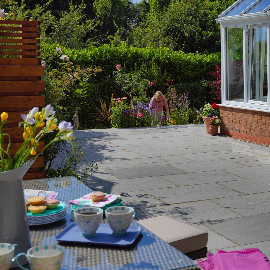 Sawn Ash - Kandla Light Grey 900x 600 mm - Sawn & Riven Indian Sandstone Paving Slabs