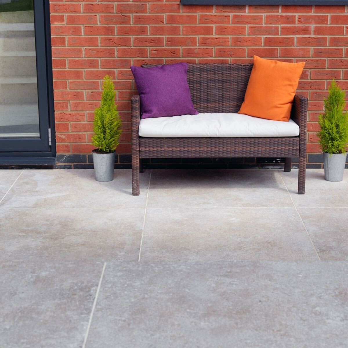 Tegel Bianco - Light Grey Porcelain Paving Slabs (900 x 900 mm)