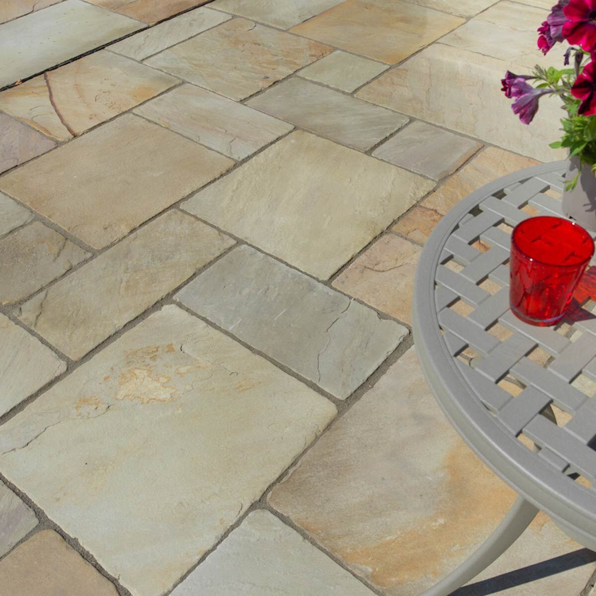 Deanery Flagstones - Tumbled Sandstone Paving Tudor Antique - Stone Paving Slabs
