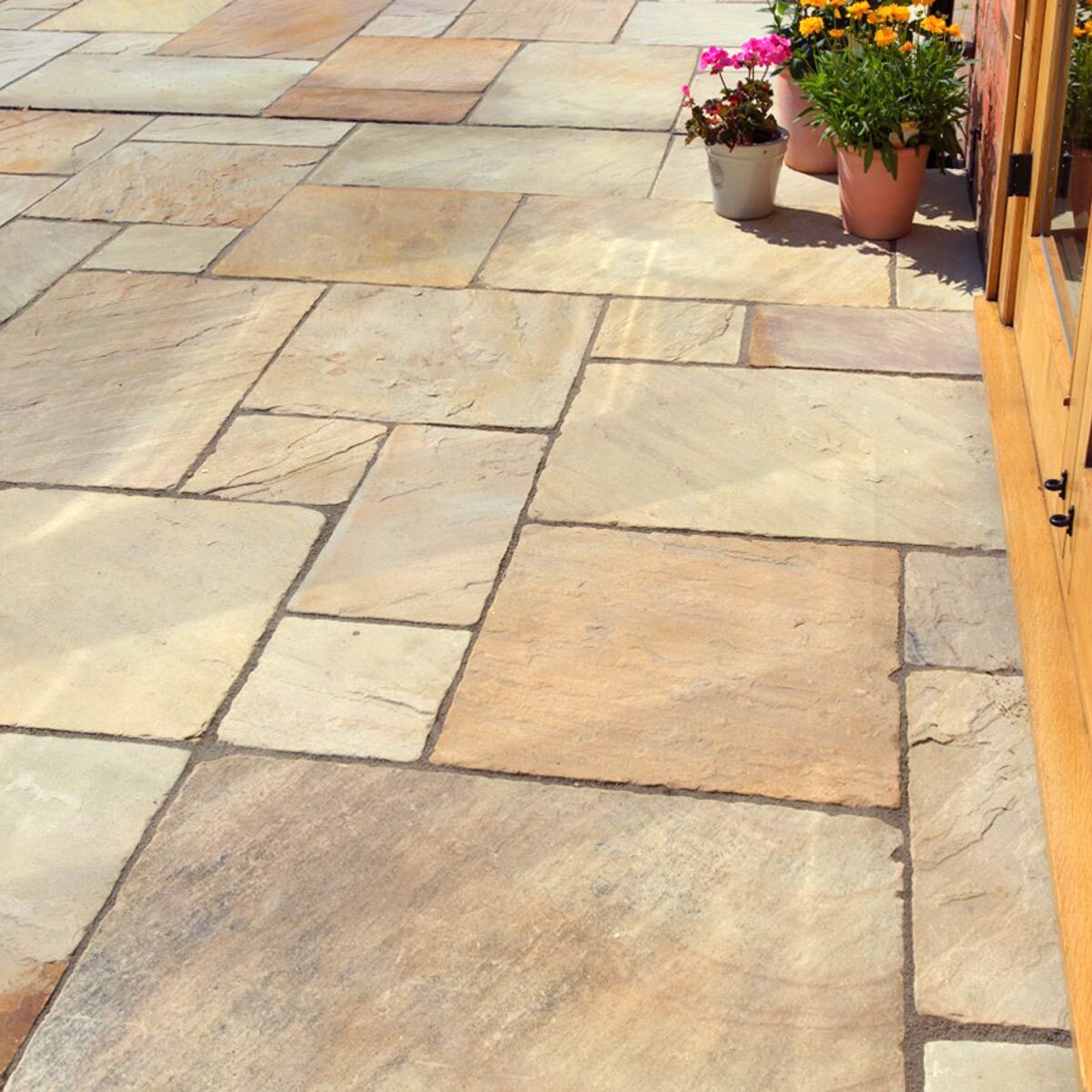 Deanery Flagstones - Tumbled Sandstone Paving Tudor Antique - Stone Paving Slabs