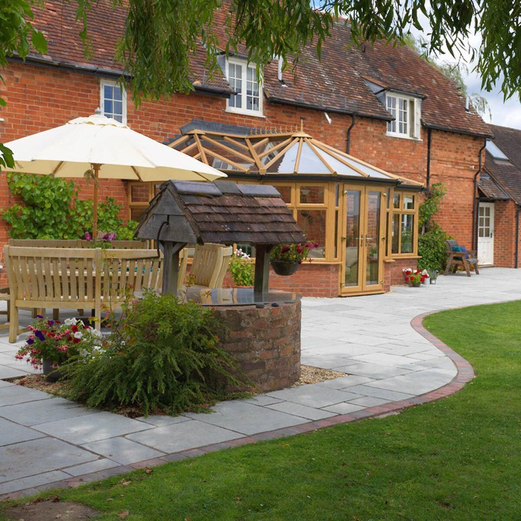 Denby Flagstones - Tumbled Limestone Paving Tudor Antique - Stone Paving Slabs