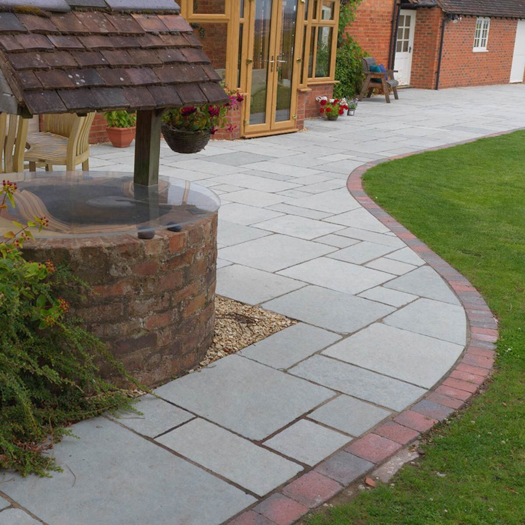 Denby Flagstones - Tumbled Limestone Paving Tudor Antique - Stone Paving Slabs